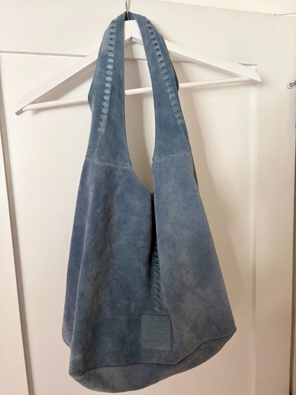 Haute Hippie Baby Blue Suede Hobo Bag